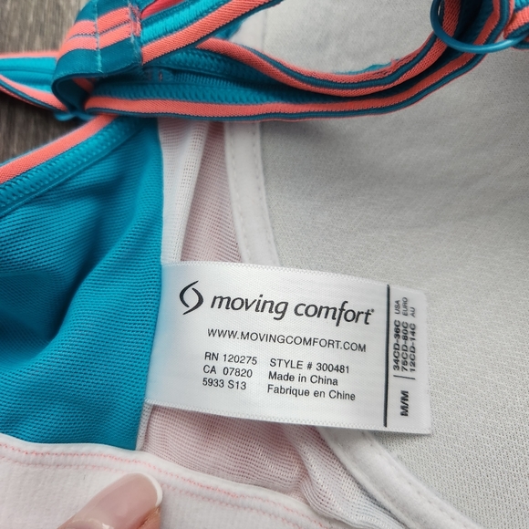 Moving Comfort Pink and Blue Sports Bra - Picture 4 of 7